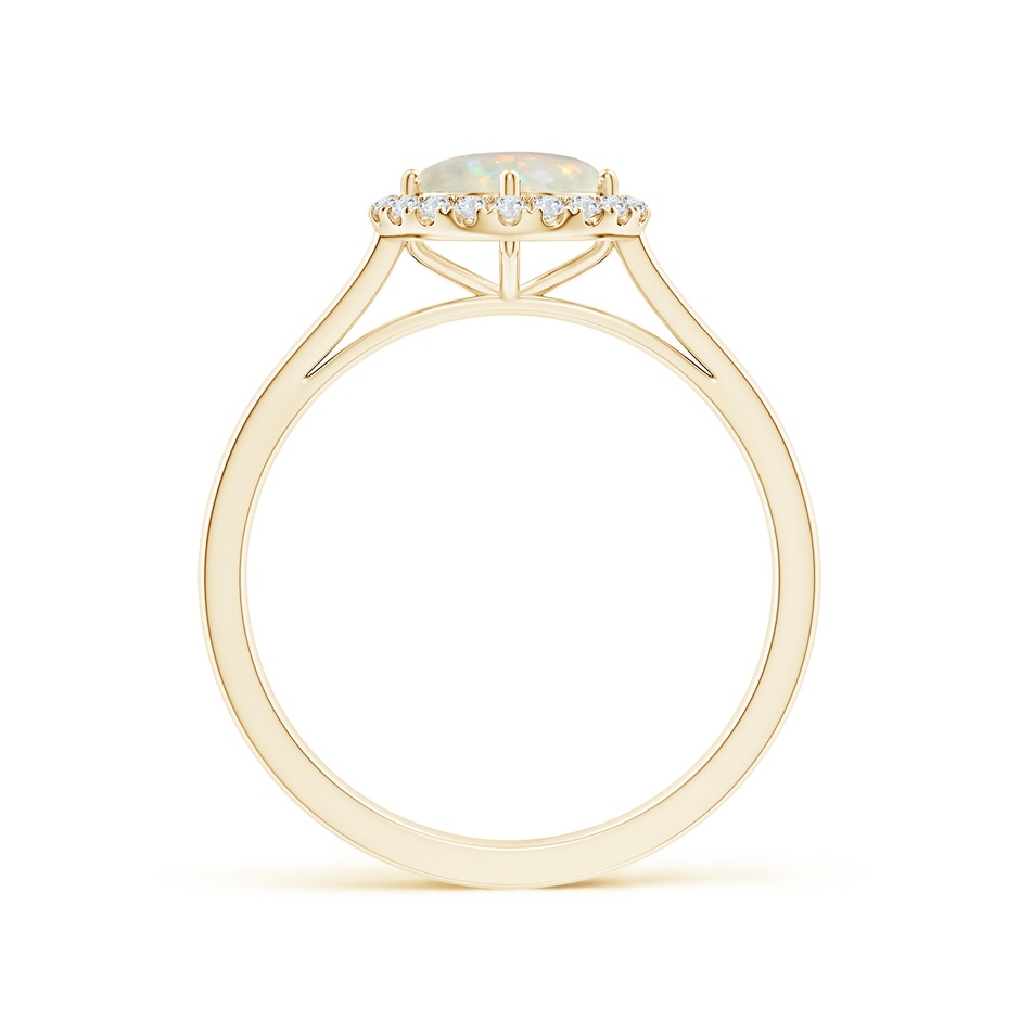 6mm AAA Floating Round Opal Ring with Diamond Halo in Yellow Gold side-1