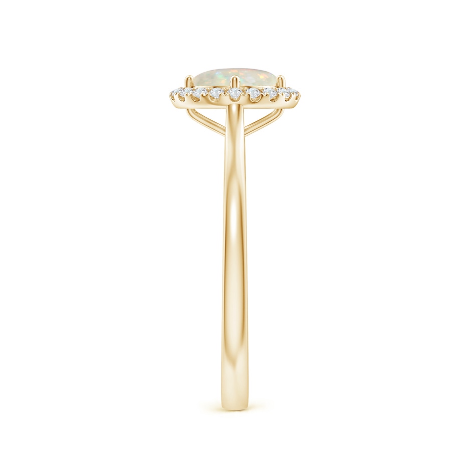 6mm AAA Floating Round Opal Ring with Diamond Halo in Yellow Gold side-2