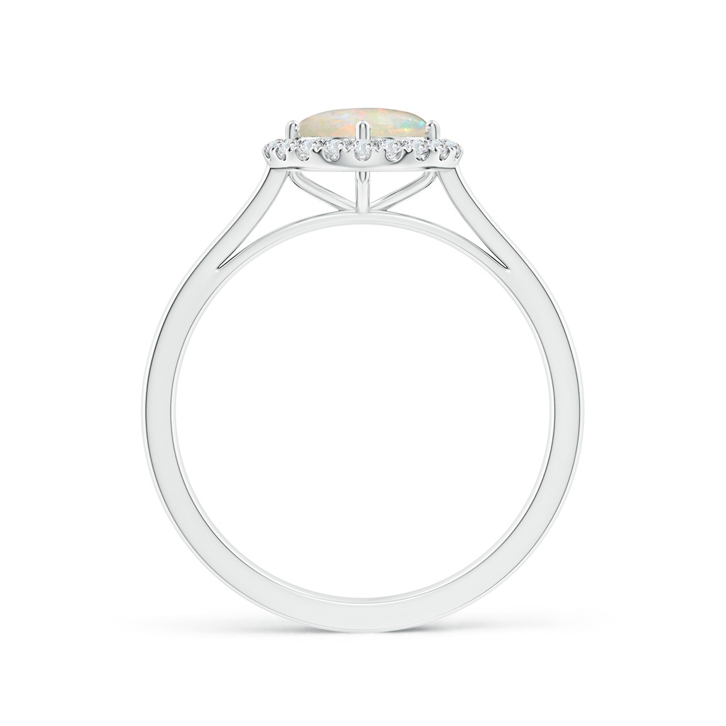 6mm AAAA Floating Round Opal Ring with Diamond Halo in P950 Platinum - side_1