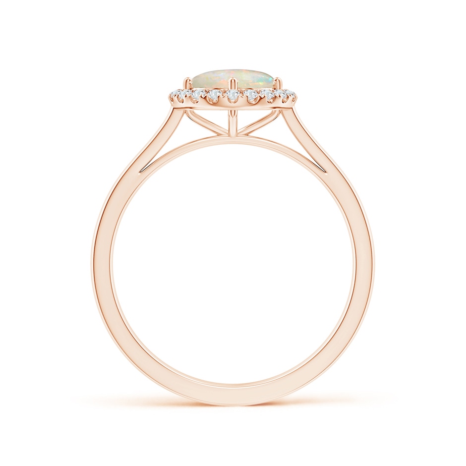 6mm AAAA Floating Round Opal Ring with Diamond Halo in Rose Gold side-1