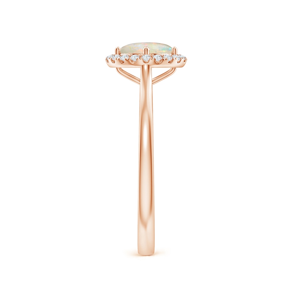 6mm AAAA Floating Round Opal Ring with Diamond Halo in Rose Gold side-2