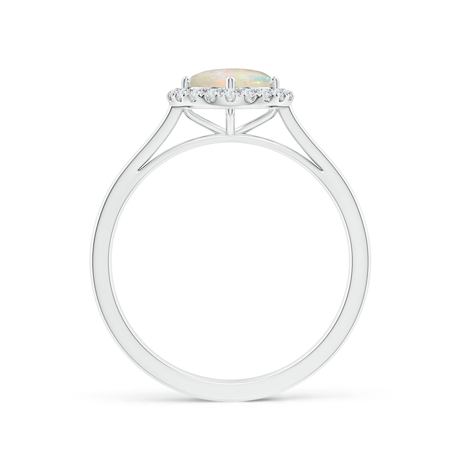 6mm AAAA Floating Round Opal Ring with Diamond Halo in White Gold side-1