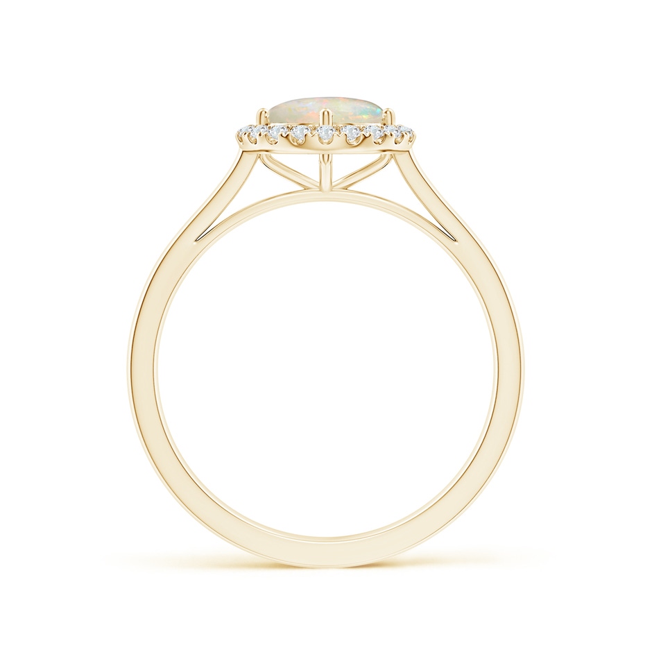 6mm AAAA Floating Round Opal Ring with Diamond Halo in Yellow Gold side-1