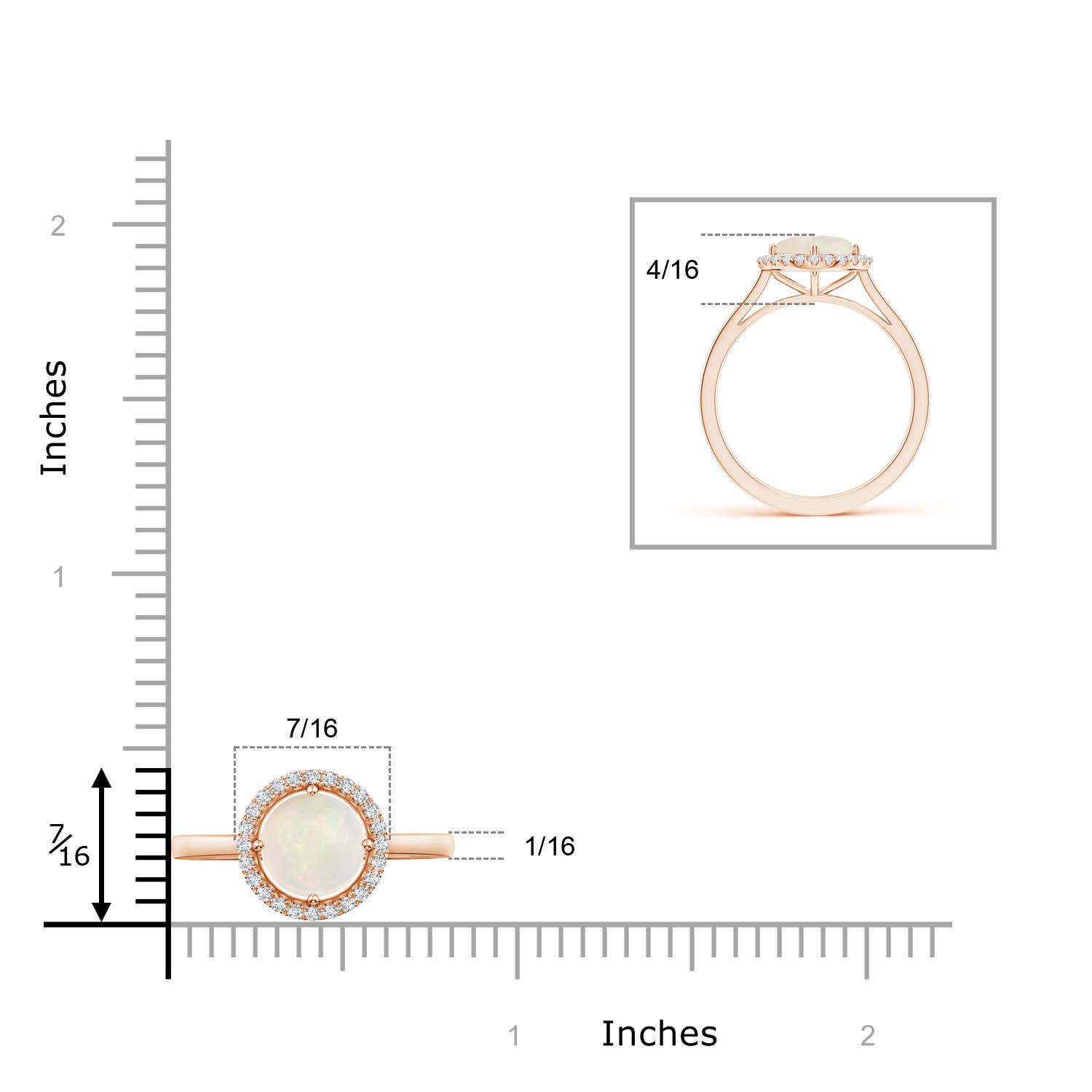 A - Opal / 0.89 CT / 14 KT Rose Gold