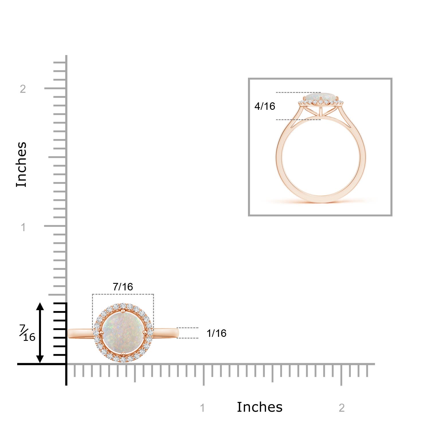 AA - Opal / 0.89 CT / 14 KT Rose Gold