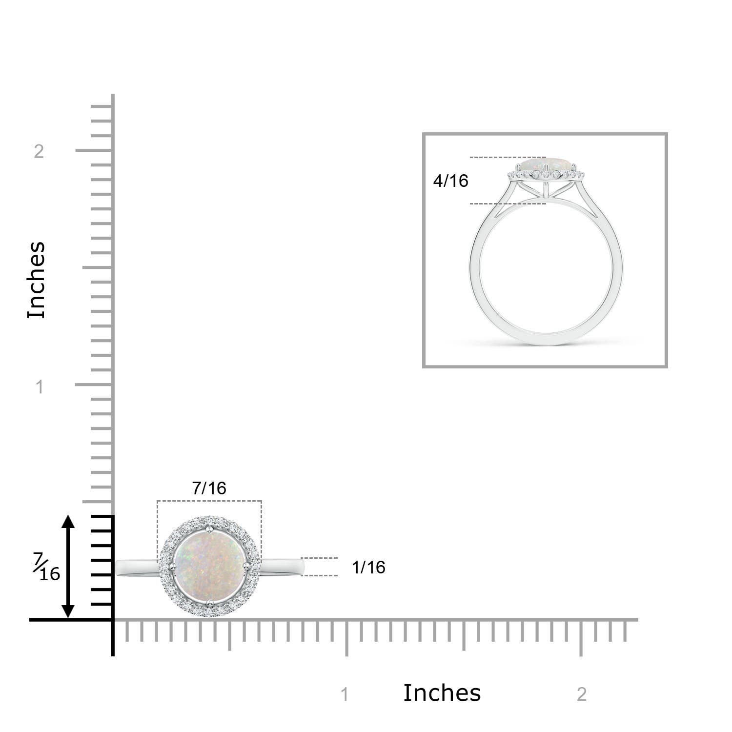 AA - Opal / 0.89 CT / 14 KT White Gold