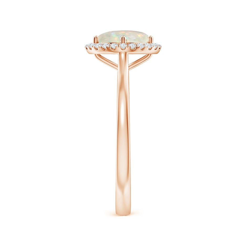 7mm AAA Floating Round Opal Ring with Diamond Halo in Rose Gold side-2