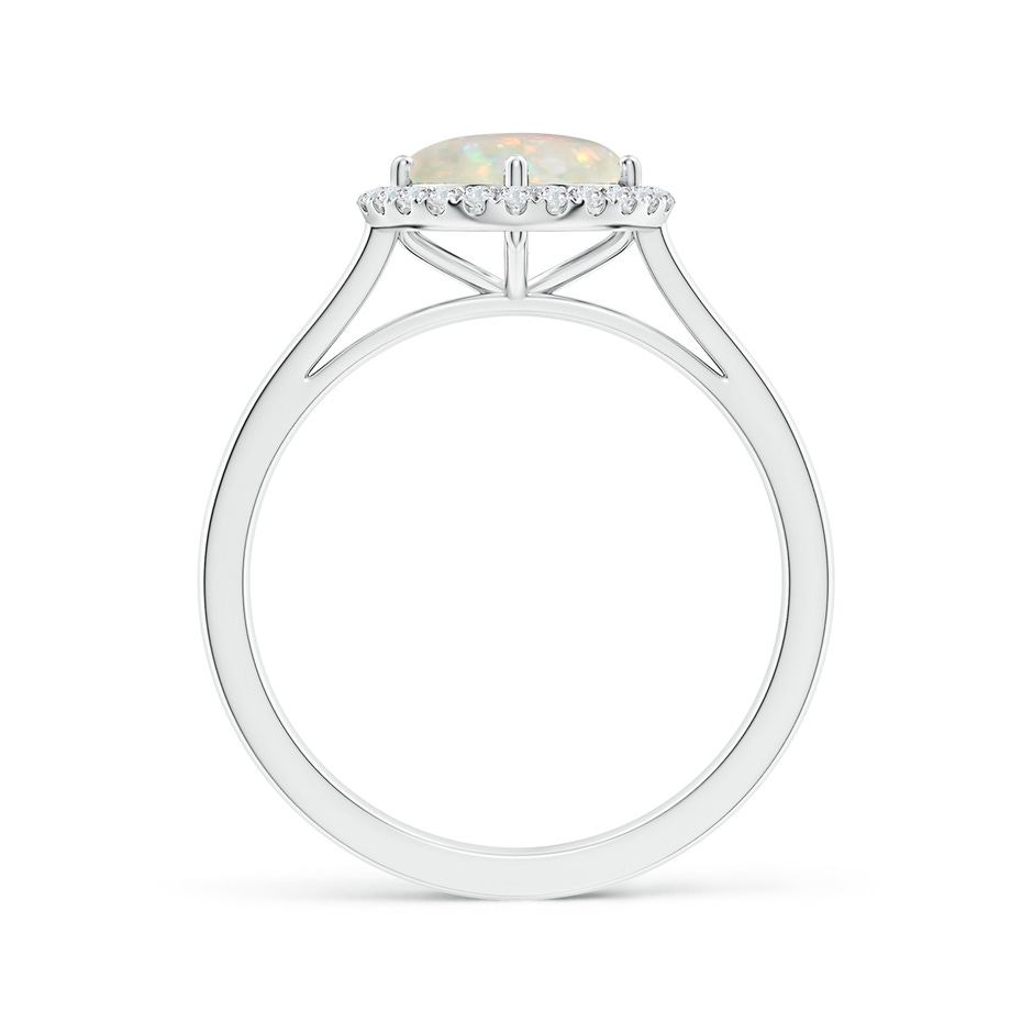 7mm AAA Floating Round Opal Ring with Diamond Halo in White Gold side-1