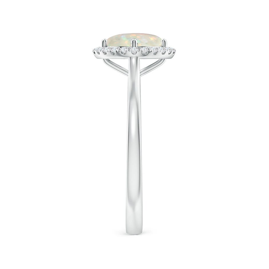 7mm AAA Floating Round Opal Ring with Diamond Halo in White Gold side-2