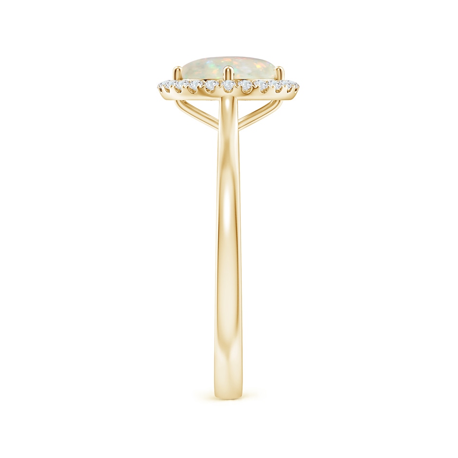 7mm AAA Floating Round Opal Ring with Diamond Halo in Yellow Gold side-2
