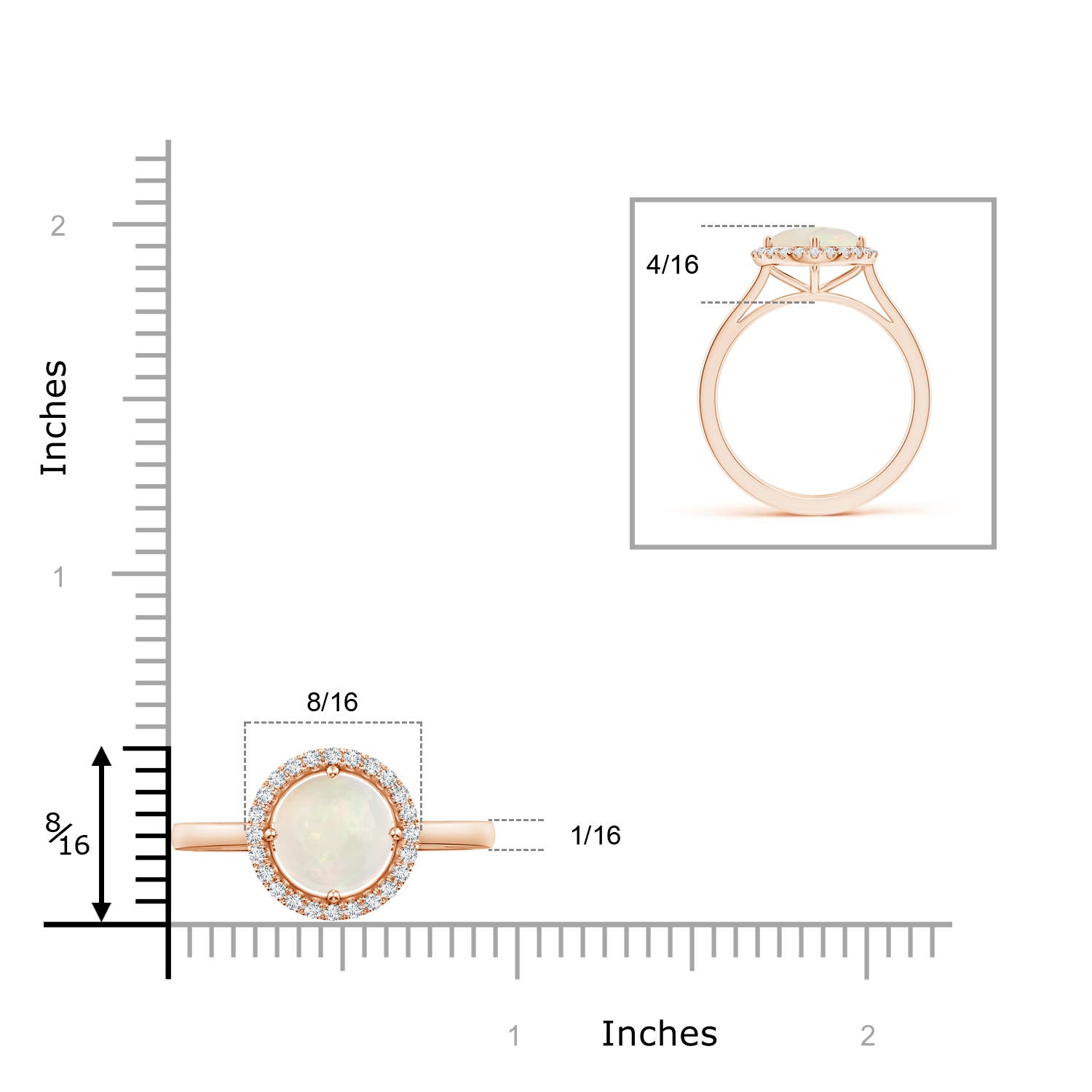 A - Opal / 1.29 CT / 14 KT Rose Gold