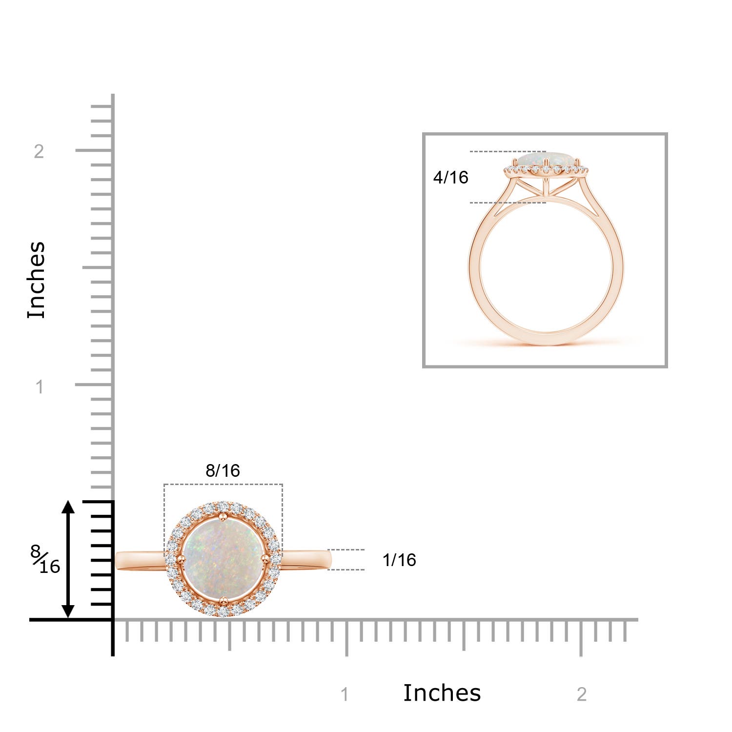 AA - Opal / 1.29 CT / 14 KT Rose Gold