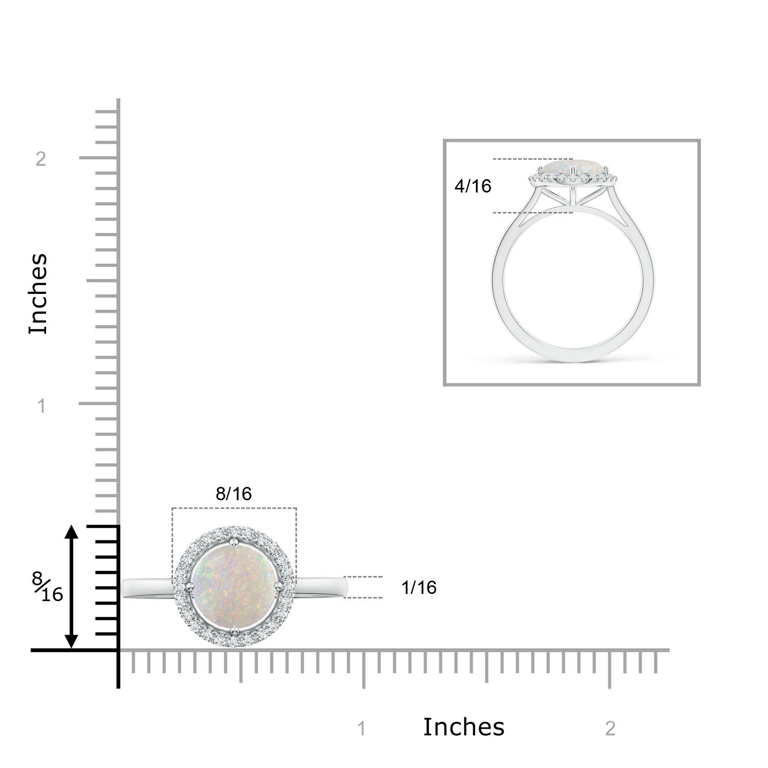 AA - Opal / 1.29 CT / 14 KT White Gold