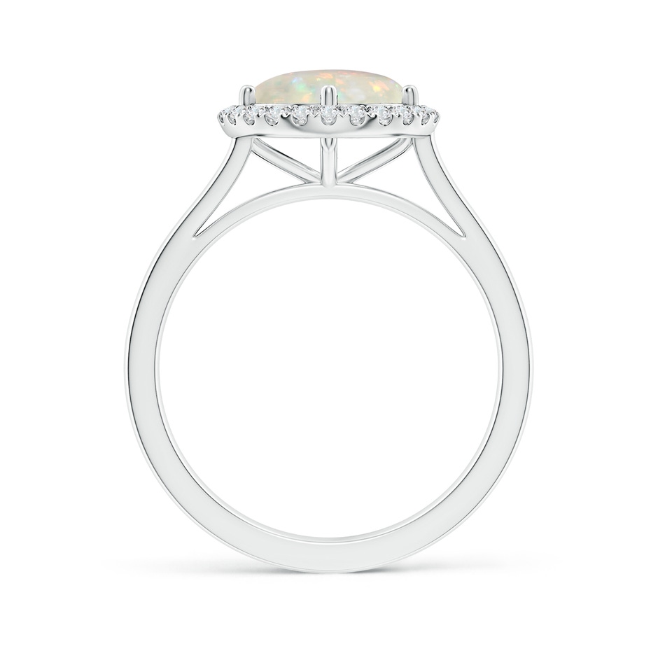 8mm AAA Floating Round Opal Ring with Diamond Halo in White Gold side-1