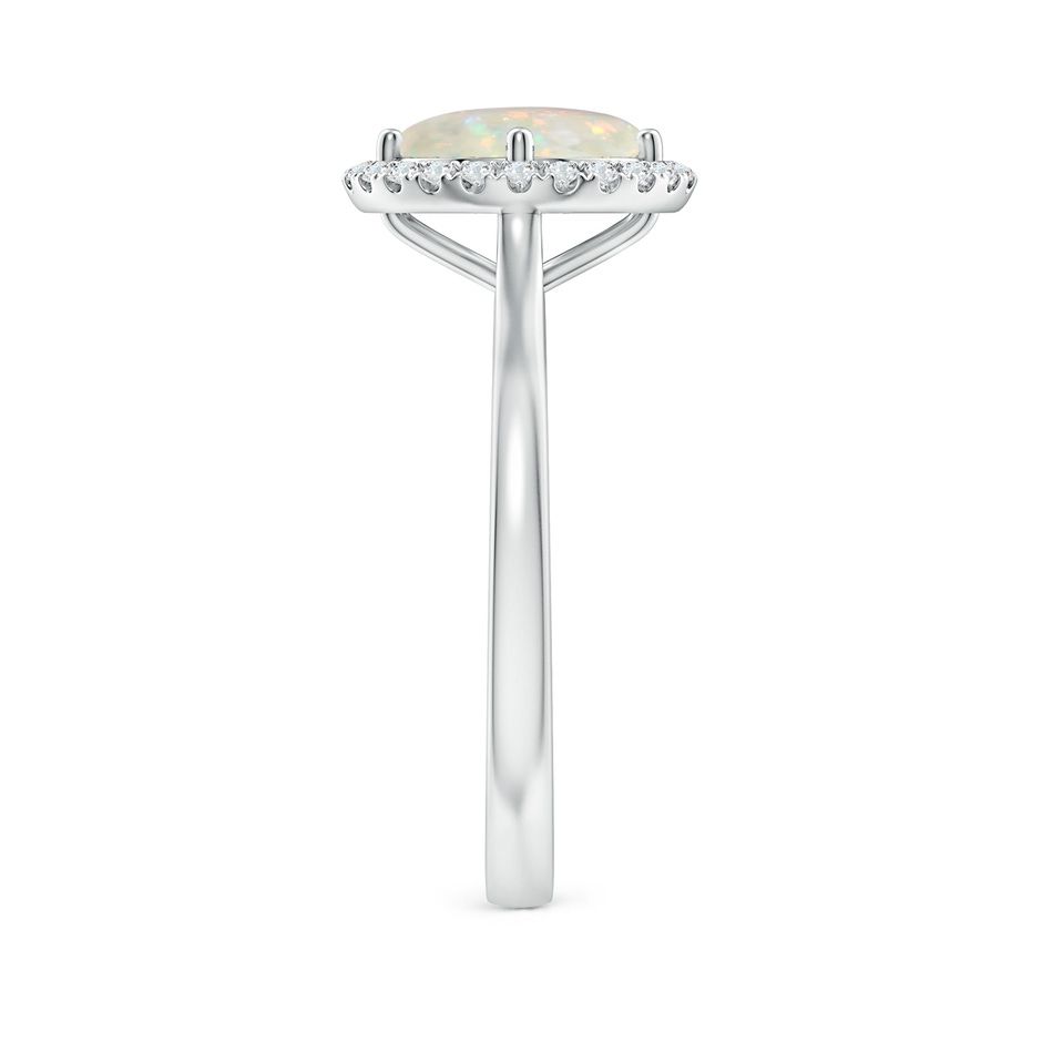 8mm AAA Floating Round Opal Ring with Diamond Halo in White Gold side-2