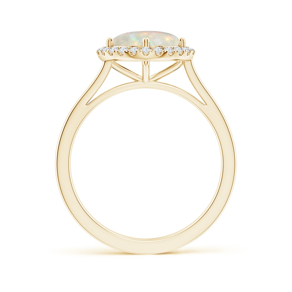 8mm AAA Floating Round Opal Ring with Diamond Halo in Yellow Gold side-1