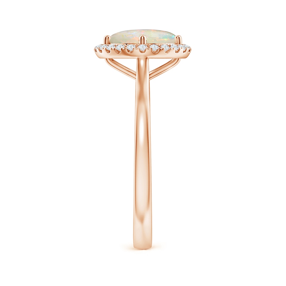 8mm AAAA Floating Round Opal Ring with Diamond Halo in Rose Gold side-2