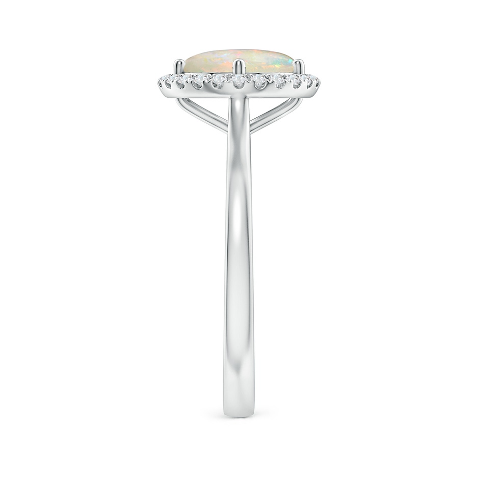 8mm AAAA Floating Round Opal Ring with Diamond Halo in White Gold side-2