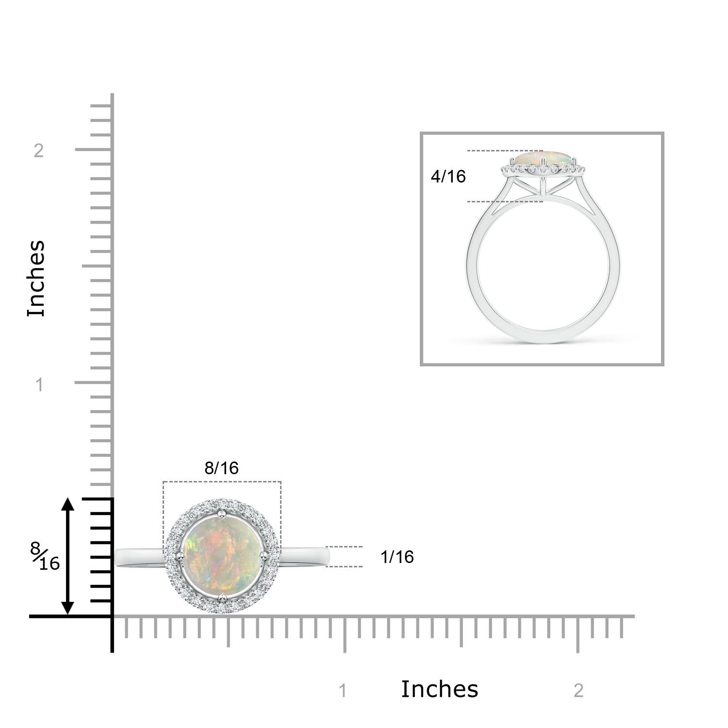 AAAA - Opal / 1.29 CT / 14 KT White Gold