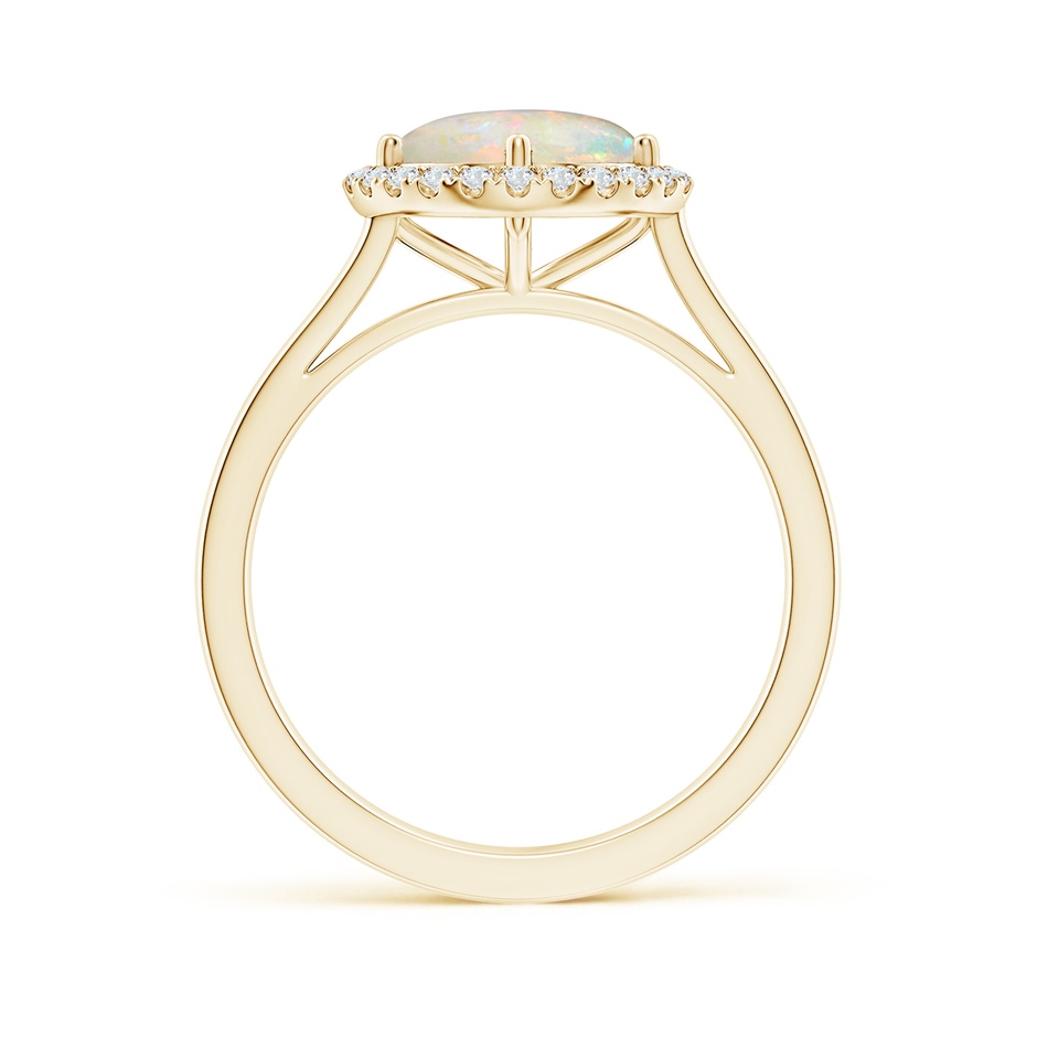 8mm AAAA Floating Round Opal Ring with Diamond Halo in Yellow Gold side-1