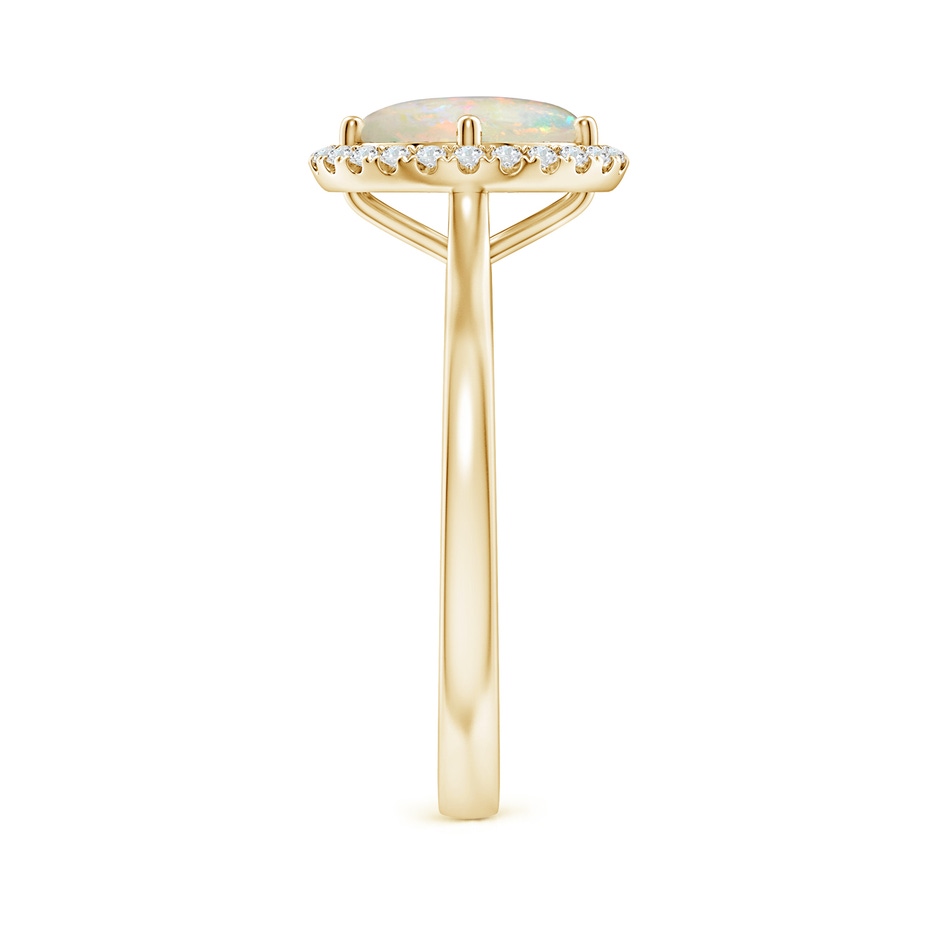 8mm AAAA Floating Round Opal Ring with Diamond Halo in Yellow Gold side-2