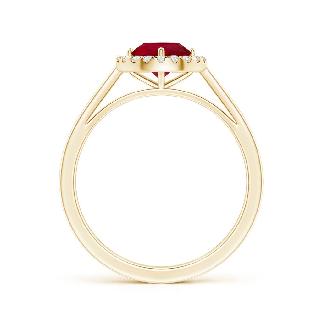 4.82x4.69x2.71mm AA Floating Round Ruby Ring with Diamond Halo in 18K Yellow Gold Side 199