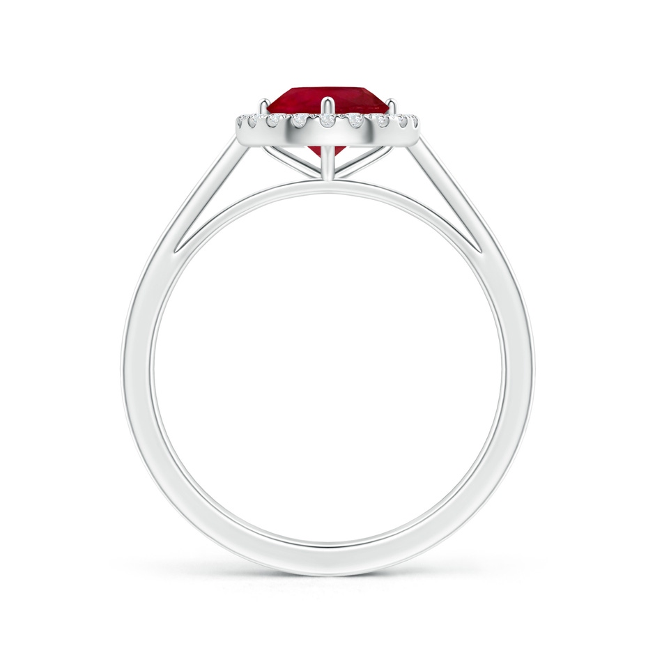 4.82x4.69x2.71mm AA Floating Round Ruby Ring with Diamond Halo in P950 Platinum Side 199