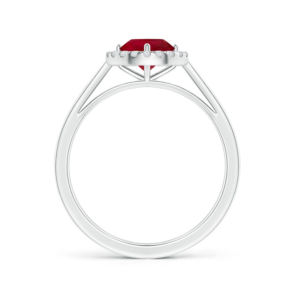 4.82x4.69x2.71mm AA Floating Round Ruby Ring with Diamond Halo in White Gold Side 199