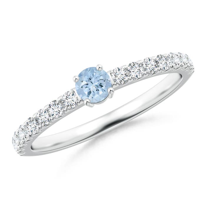 AA - Aquamarine / 0.49 CT / 14 KT White Gold