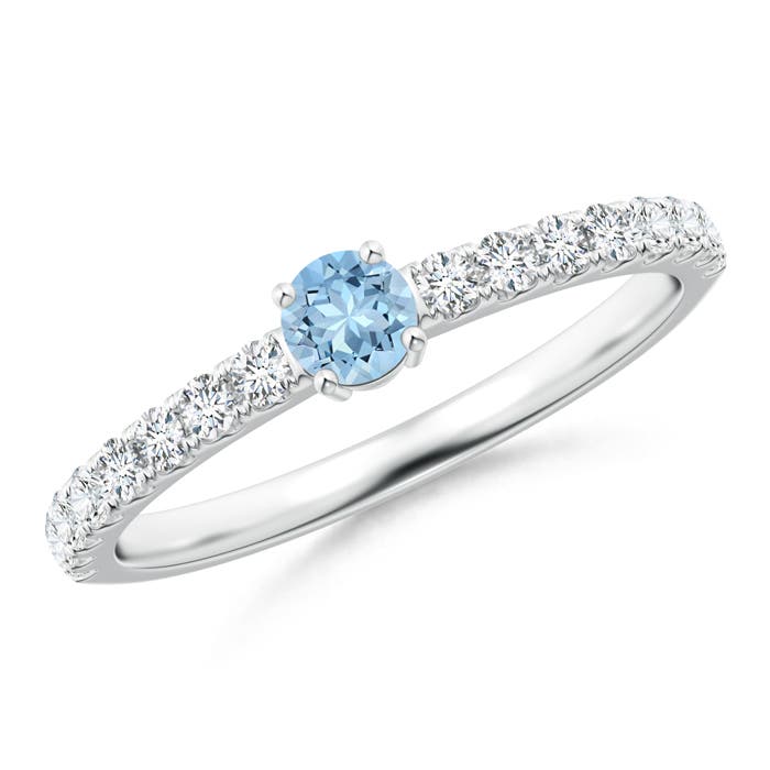 AAA - Aquamarine / 0.49 CT / 14 KT White Gold