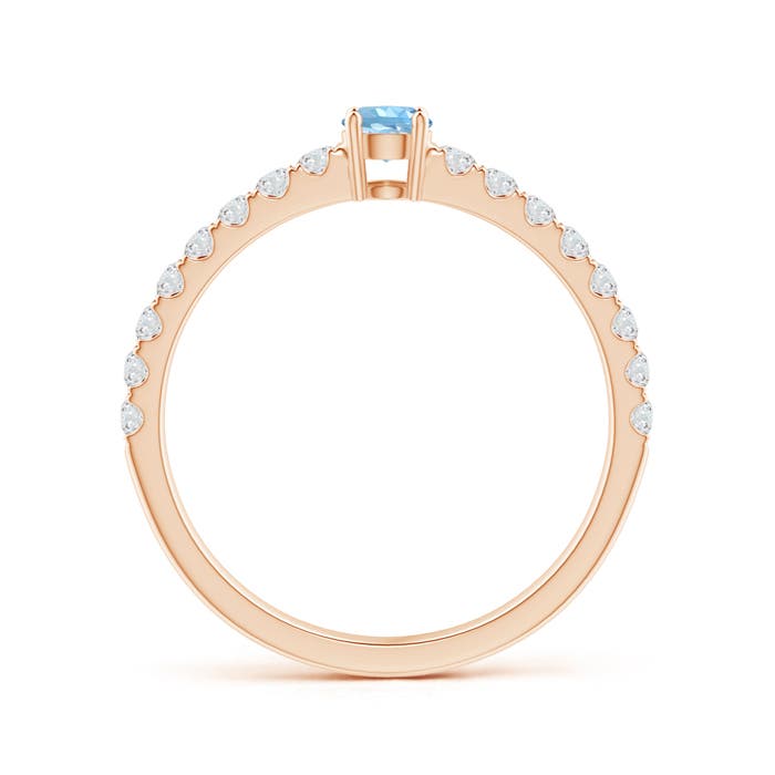 AAAA - Aquamarine / 0.49 CT / 14 KT Rose Gold