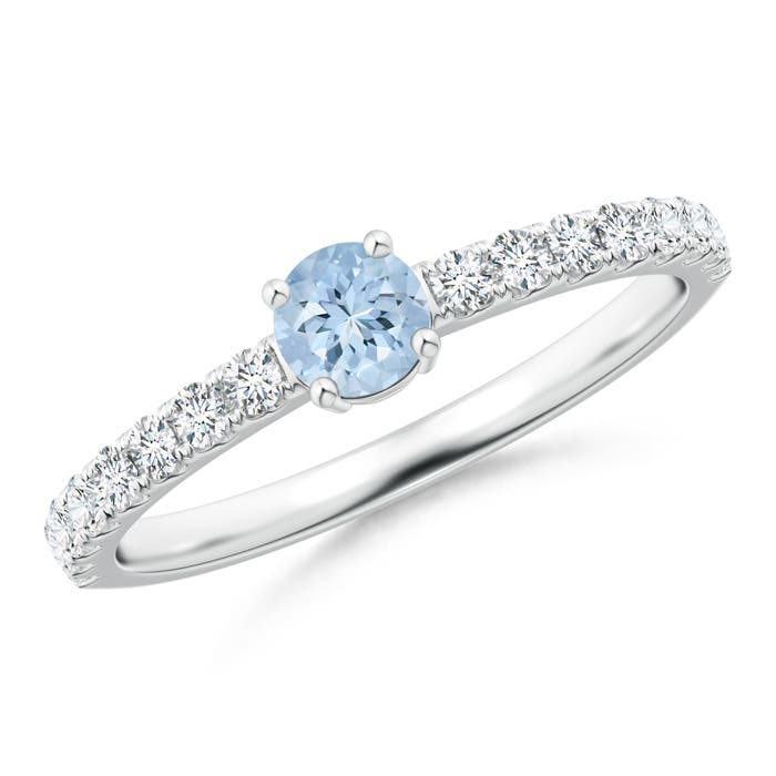 AA - Aquamarine / 0.54 CT / 14 KT White Gold