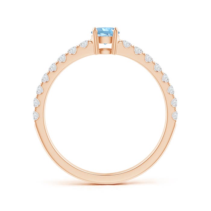 AAAA - Aquamarine / 0.54 CT / 14 KT Rose Gold