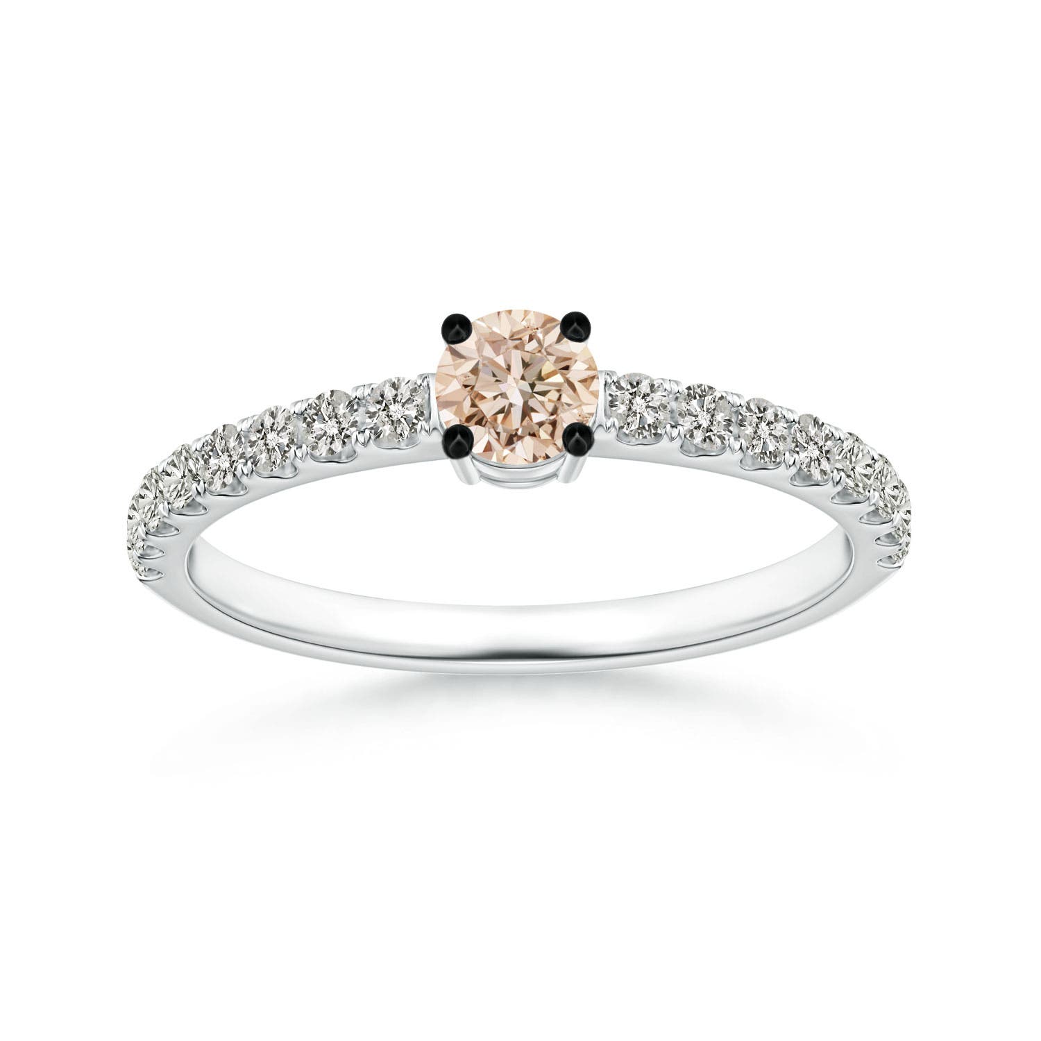 3.5mm A Classic Coffee Diamond Solitaire Ring in P950 Platinum
