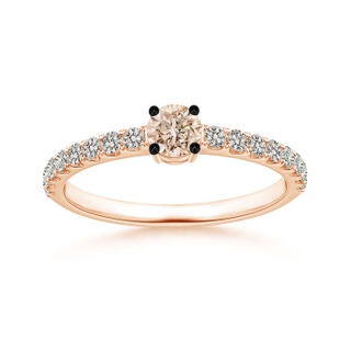 3.5mm A Classic Coffee Diamond Solitaire Ring in Rose Gold