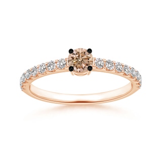 3.5mm AA Classic Coffee Diamond Solitaire Ring in 10K Rose Gold