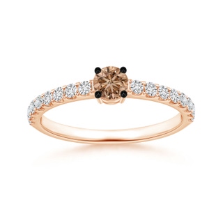 3.5mm AAA Classic Coffee Diamond Solitaire Ring in 10K Rose Gold