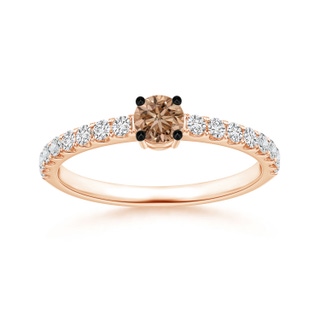 3.5mm AAA Classic Coffee Diamond Solitaire Ring in Rose Gold
