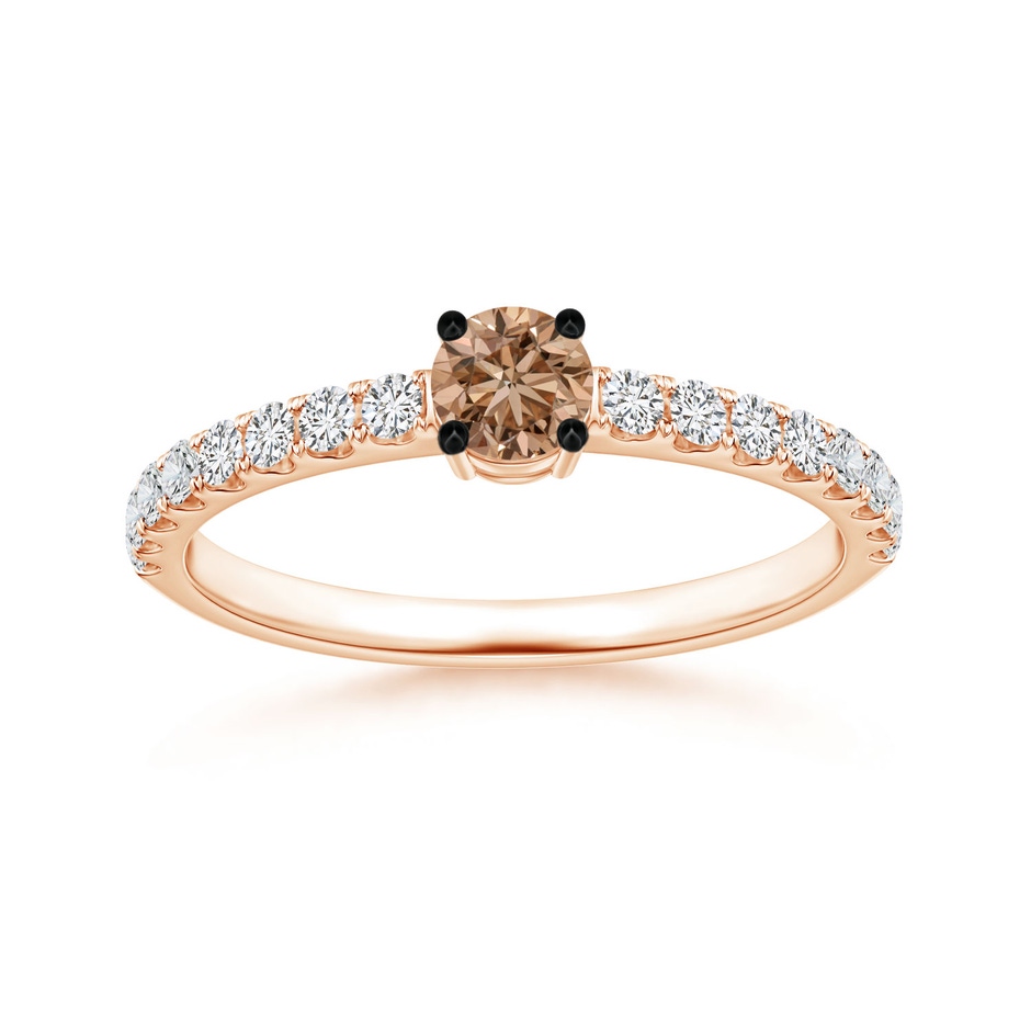 3.5mm AAA Classic Coffee Diamond Solitaire Ring in Rose Gold 