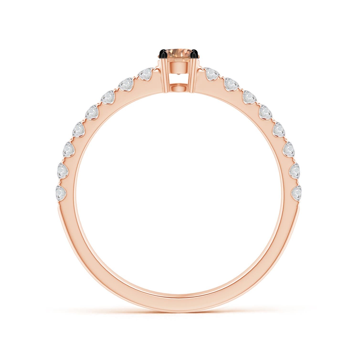 3.5mm AAA Classic Coffee Diamond Solitaire Ring in Rose Gold