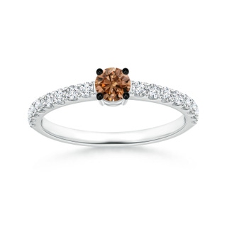 3.5mm AAAA Classic Coffee Diamond Solitaire Ring in P950 Platinum