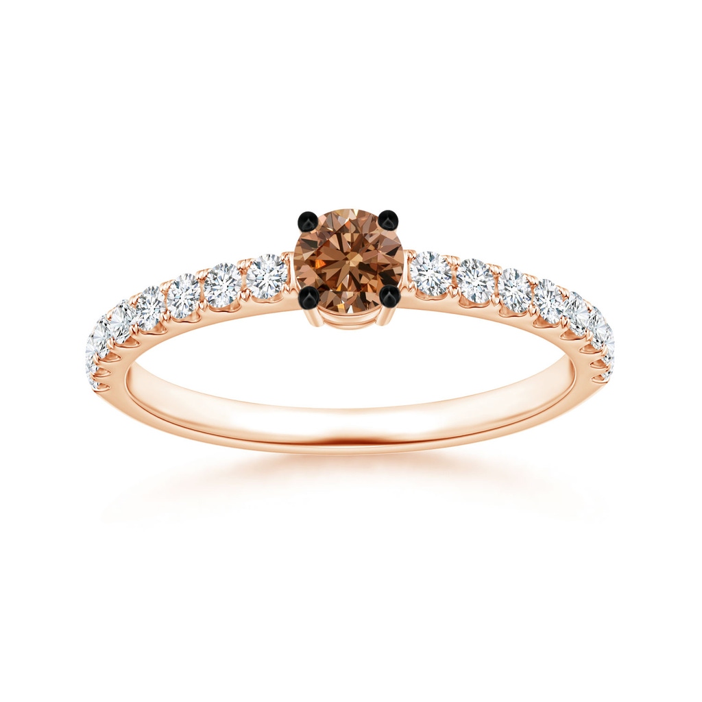 3.5mm AAAA Classic Coffee Diamond Solitaire Ring in Rose Gold