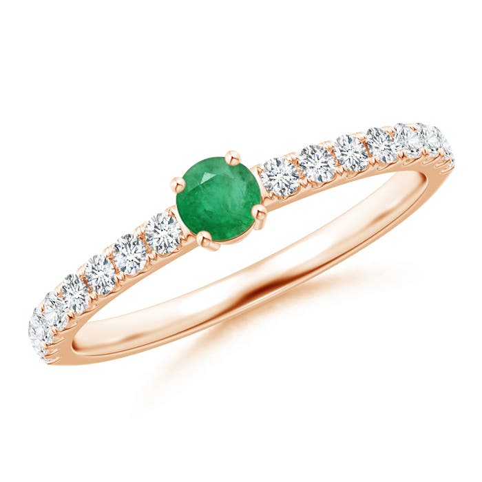 A - Emerald / 0.49 CT / 14 KT Rose Gold