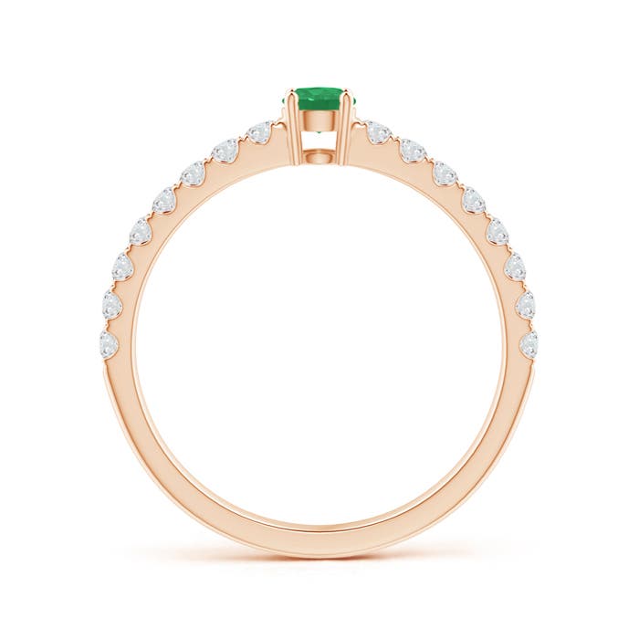 A - Emerald / 0.49 CT / 14 KT Rose Gold