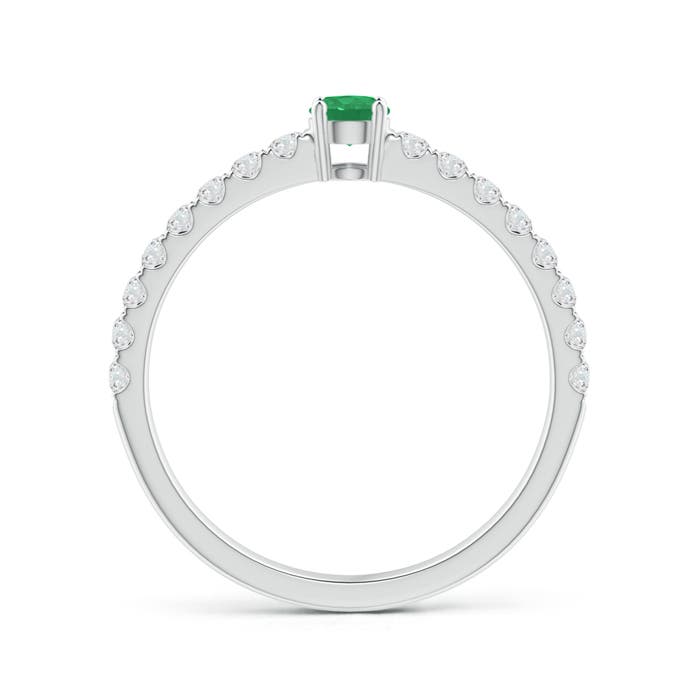 A - Emerald / 0.49 CT / 14 KT White Gold