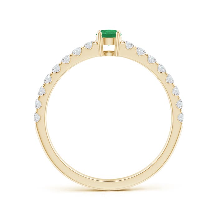 A - Emerald / 0.49 CT / 14 KT Yellow Gold