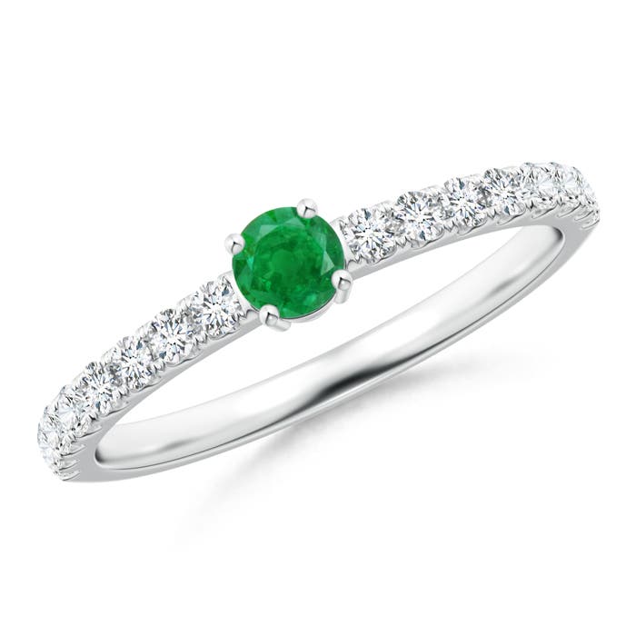 AA - Emerald / 0.49 CT / 14 KT White Gold