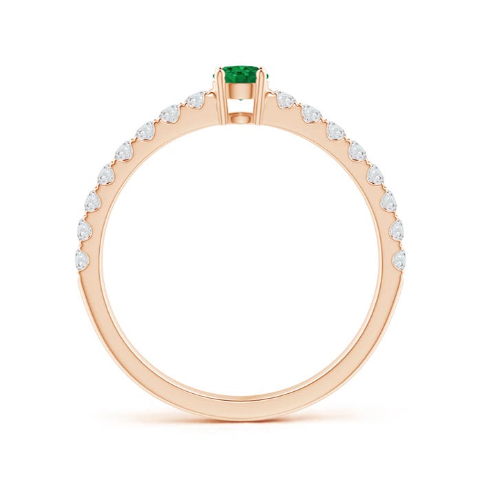 AAA - Emerald / 0.49 CT / 14 KT Rose Gold