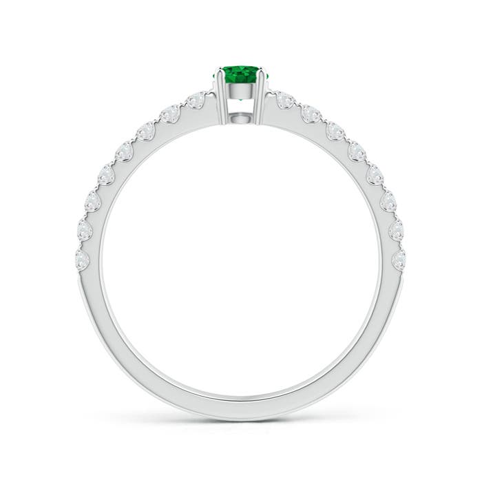 AAAA - Emerald / 0.49 CT / 14 KT White Gold