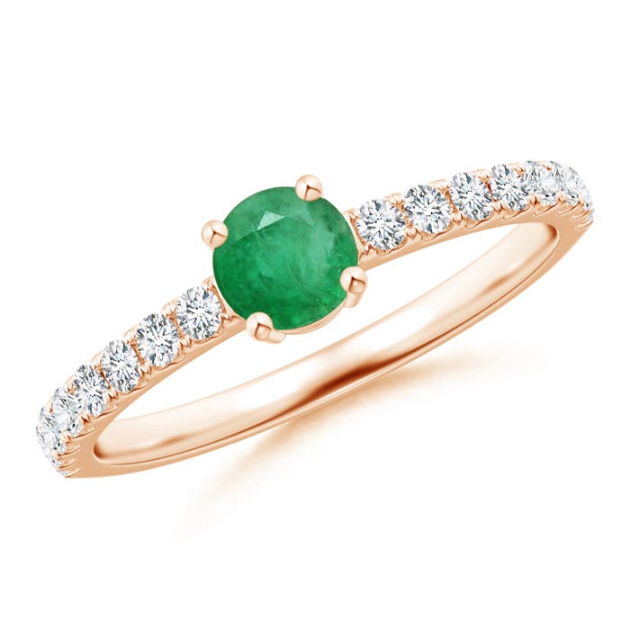 A - Emerald / 0.69 CT / 14 KT Rose Gold